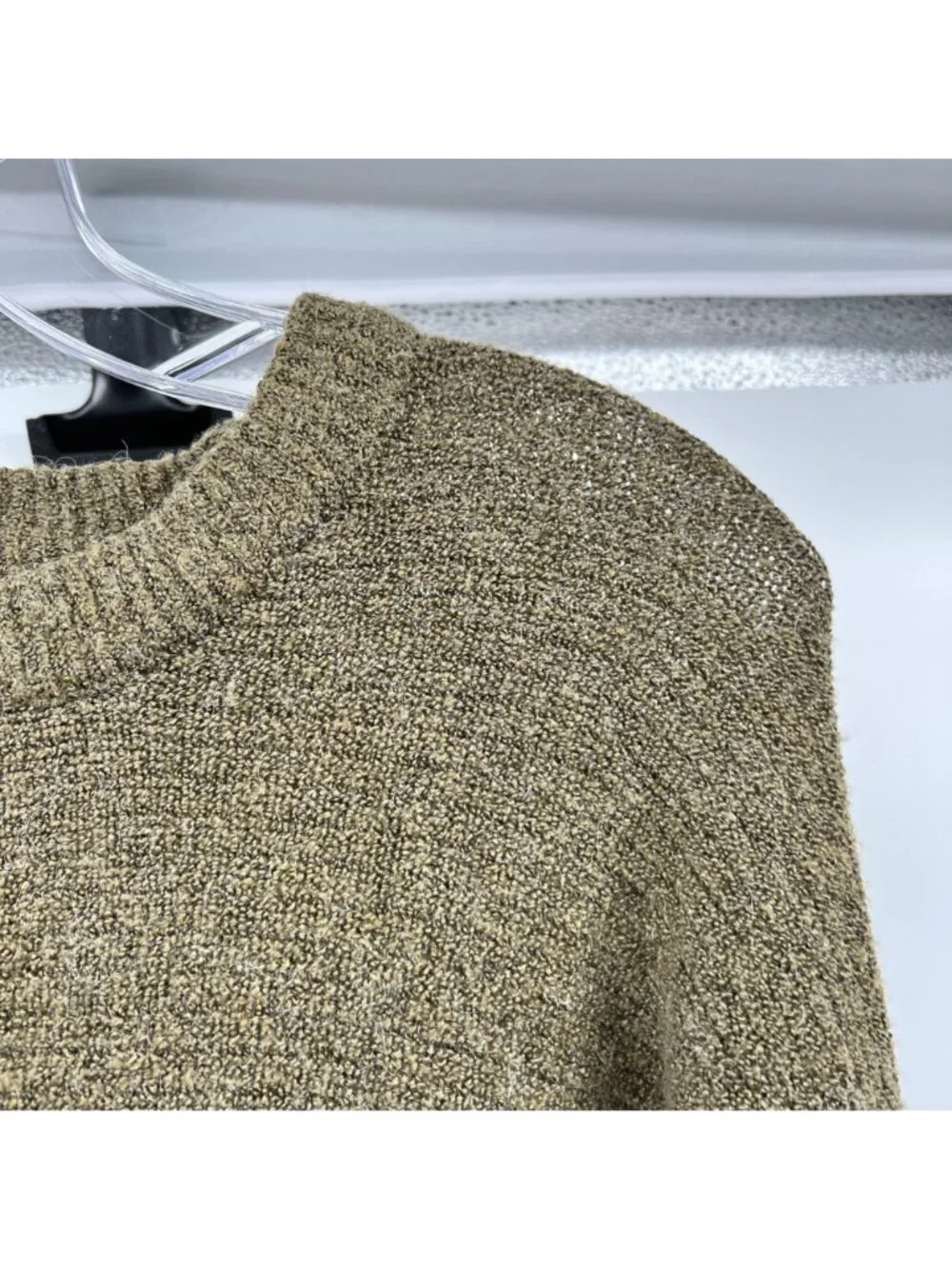 SO Womens Cropped Knit Sweater Lace Up Sides Olive Green Size Small